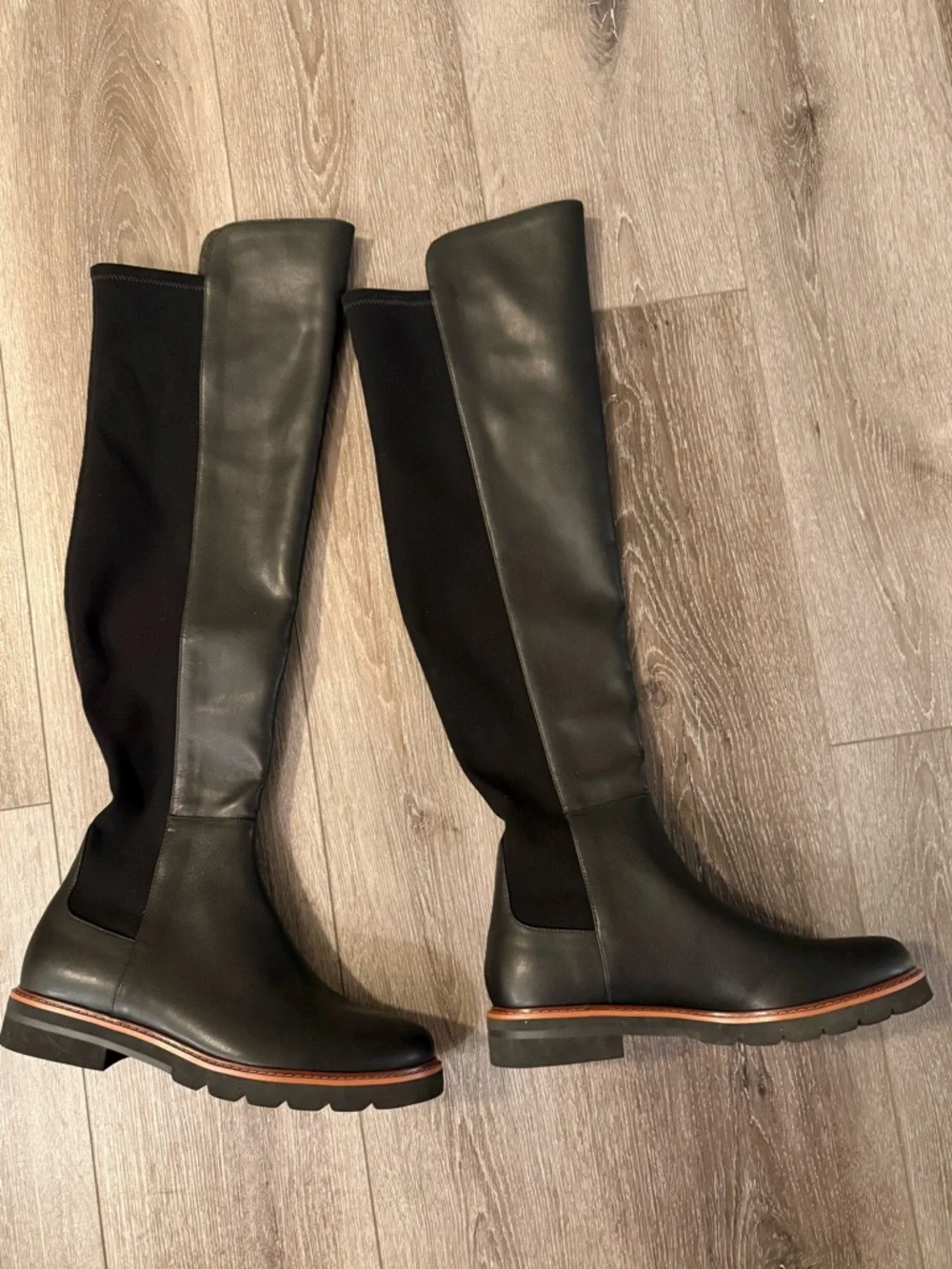 Stuart Weitzman Black Leather Adrina City Boot Over The Knee Boots Size 9 / 39.5